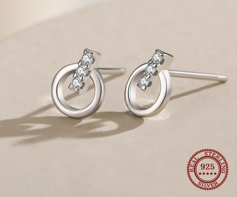 "SOL" silver earings