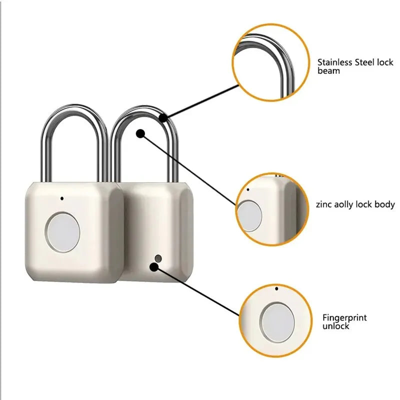 "KEY" Fingerprint Identification Padlock