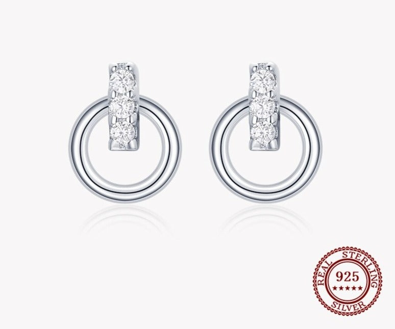 "SOL" silver earings
