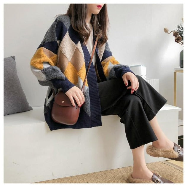"Plaid" Checkered Sweater