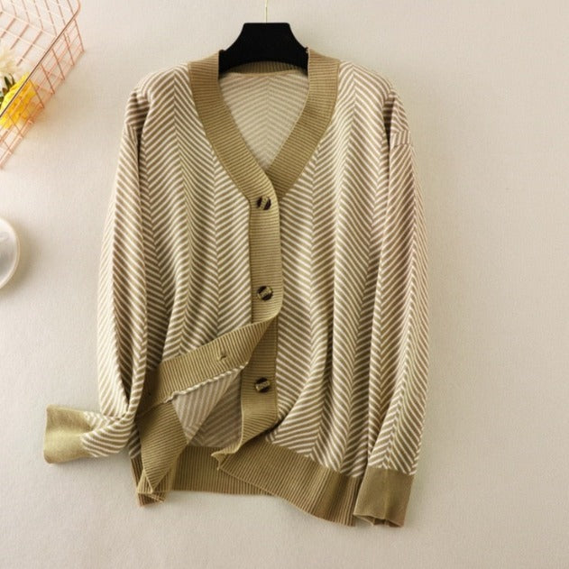 "NELY" STRIPED CARDIGAN