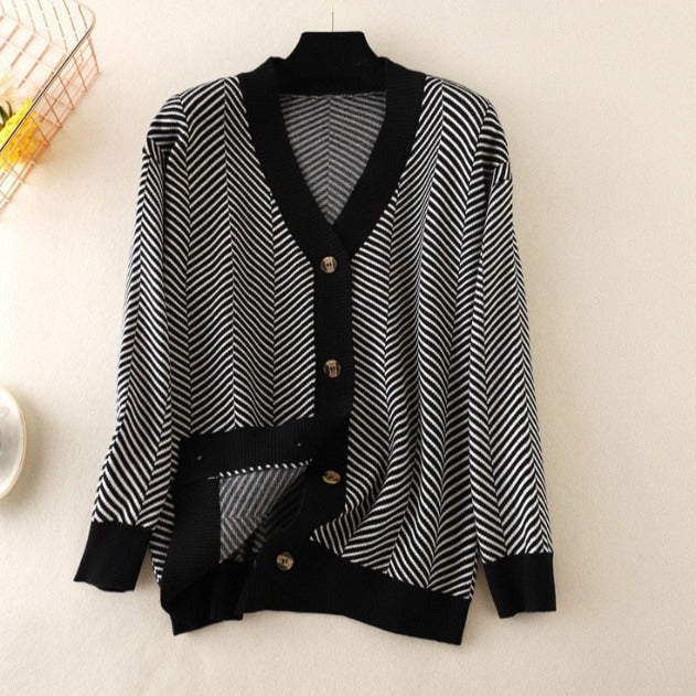 "NELY" STRIPED CARDIGAN