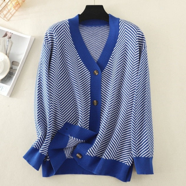 "NELY" STRIPED CARDIGAN