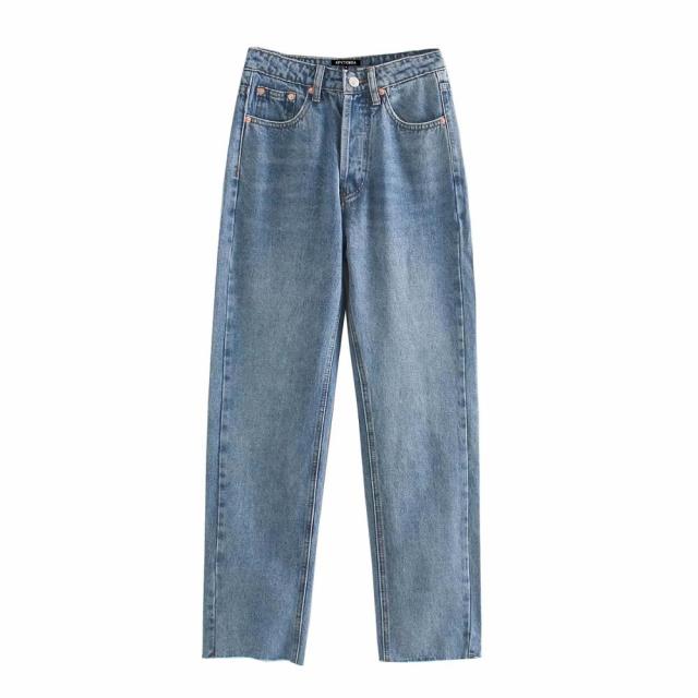 High Waist Straight-Leg Jeans