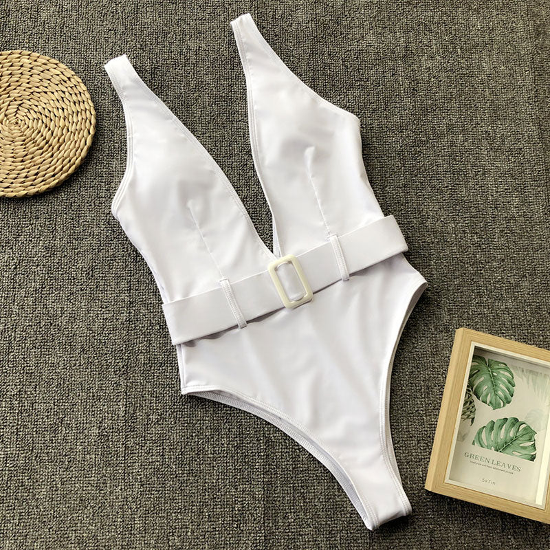 One Piece Swimsuit-High Waist