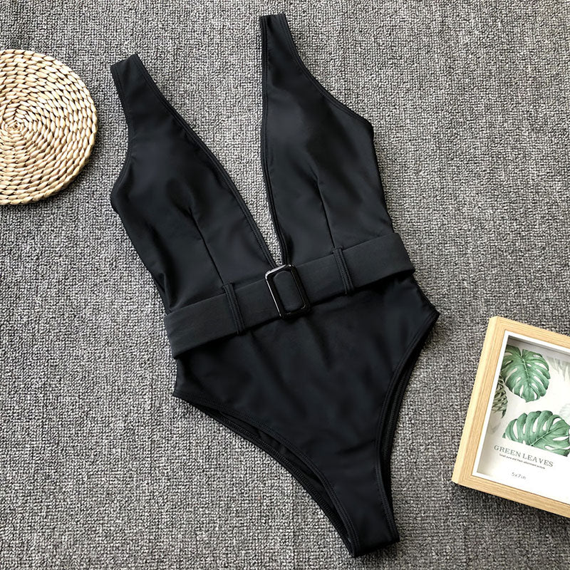 One Piece Swimsuit-High Waist
