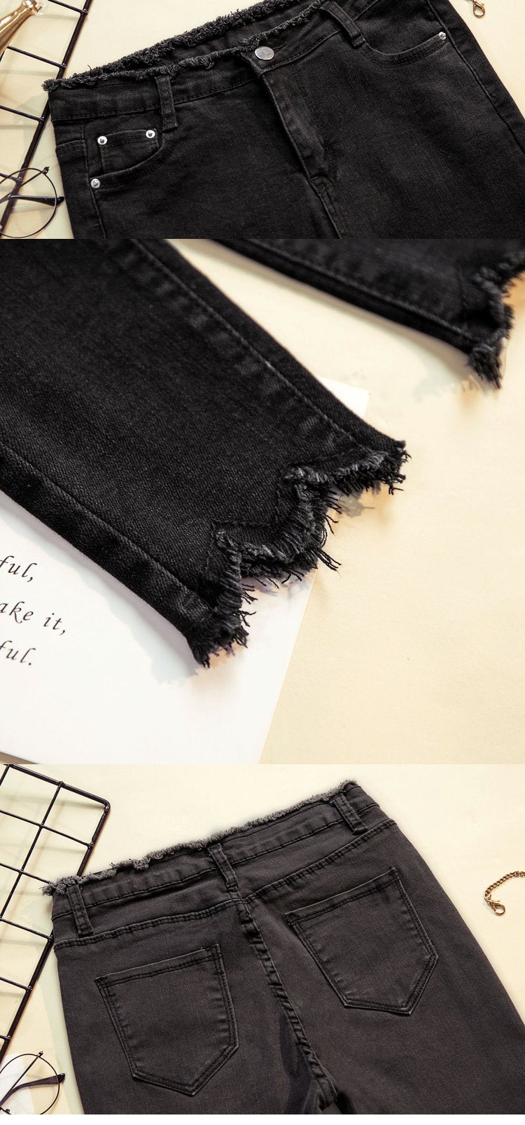 High Waist Skinny Pencil Denim