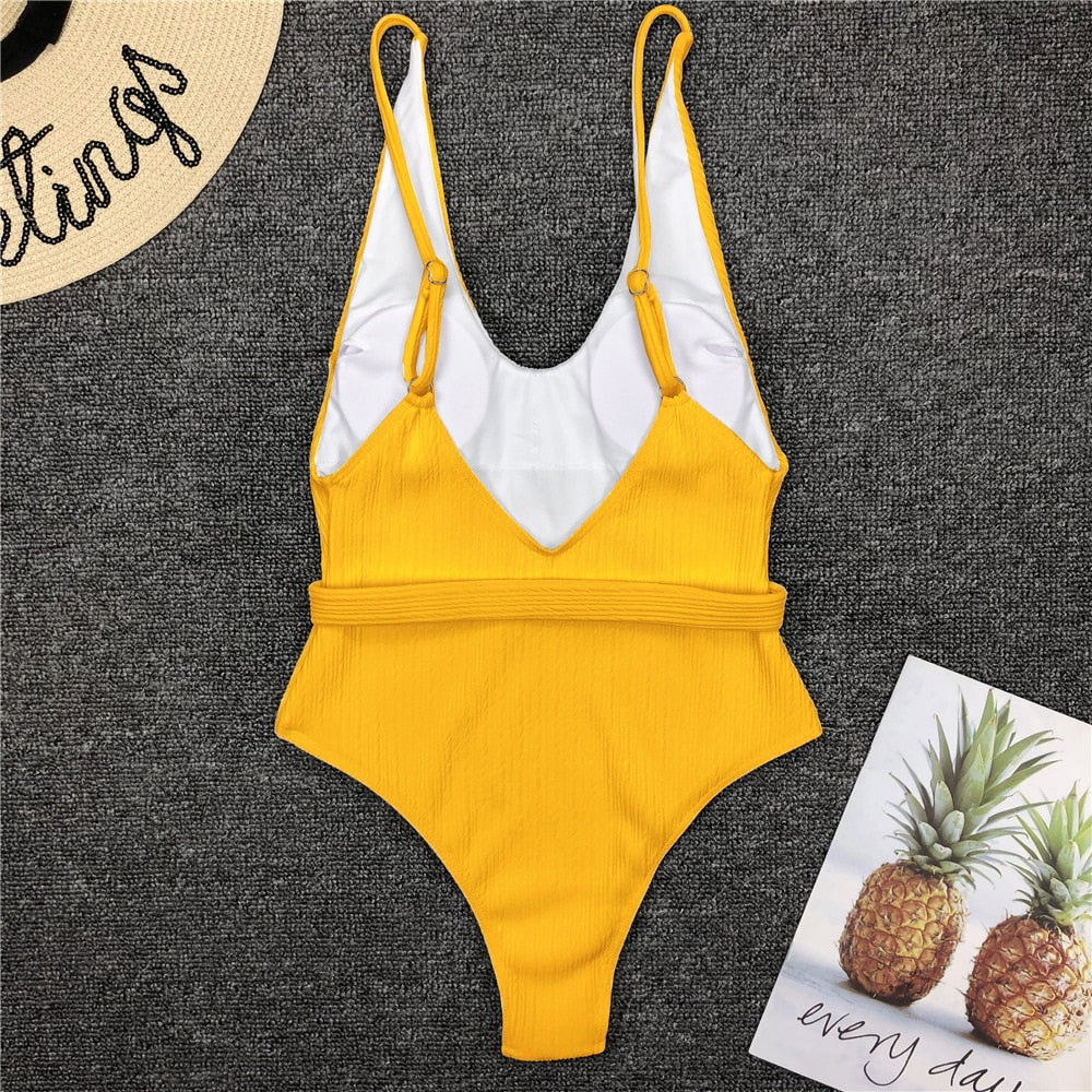 Backless High Cut One Pieces swimsuit