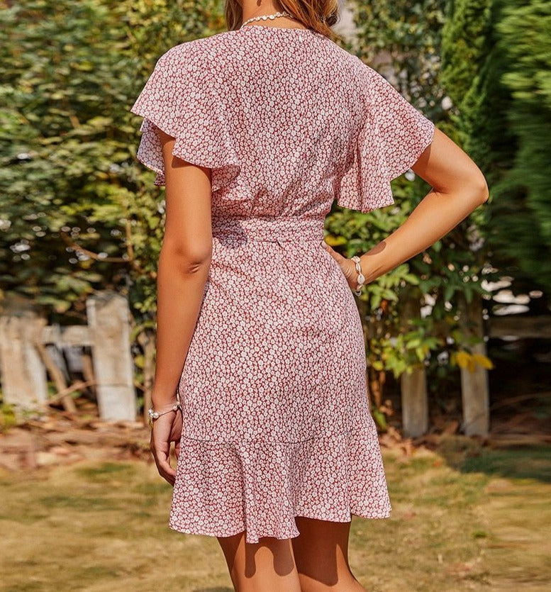 "DONA" V Neck Mini Dress