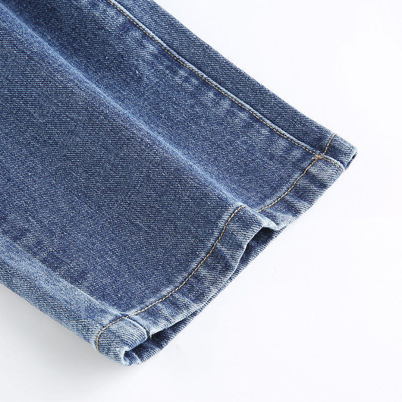 Patchwork Straight Jeans