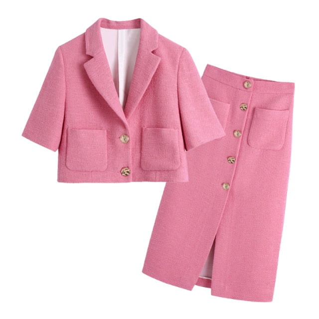 "LoL" Blazer &amp; Skirt Set