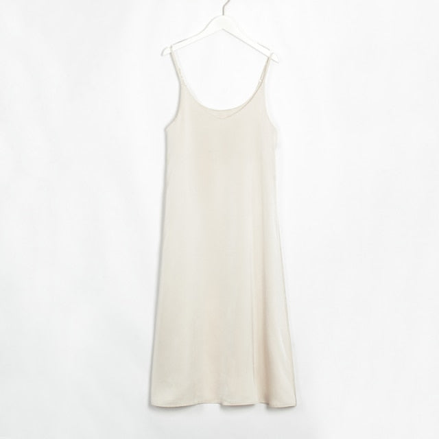 "KIKA" Satin Dresses V-Neck