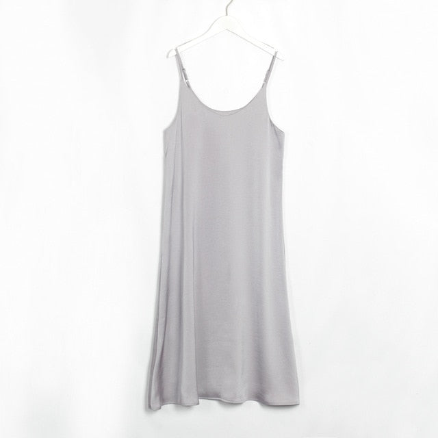 "KIKA" Satin Dresses V-Neck