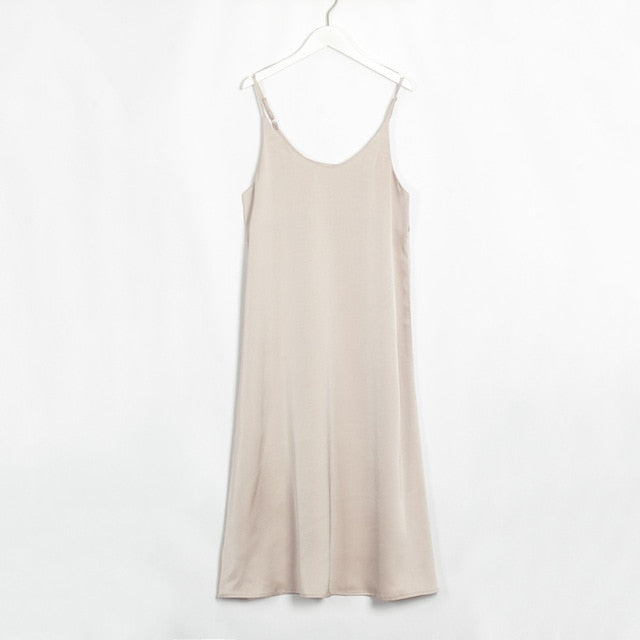 "KIKA" Satin Dresses V-Neck