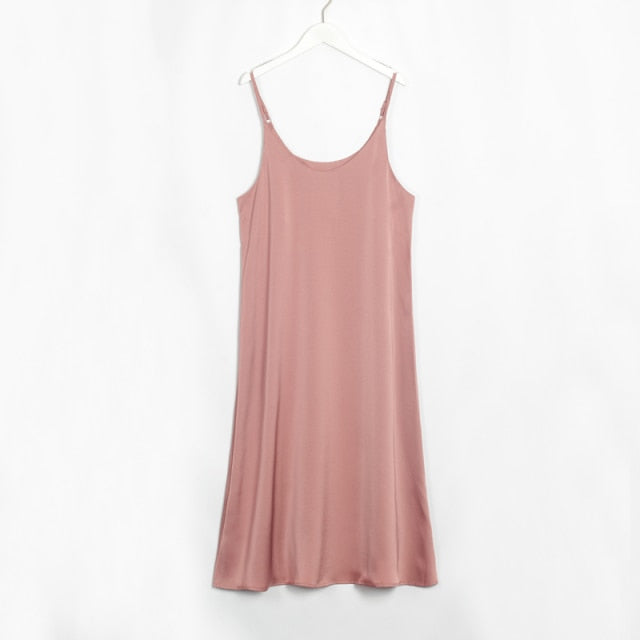 "KIKA" Satin Dresses V-Neck