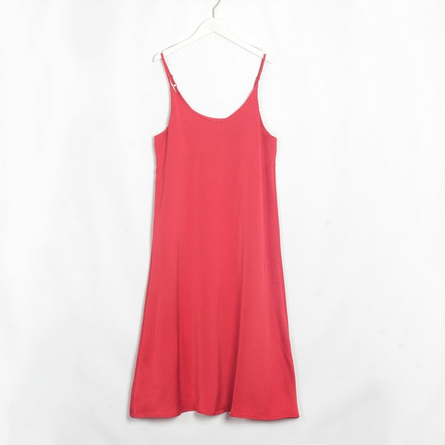 "KIKA" Satin Dresses V-Neck