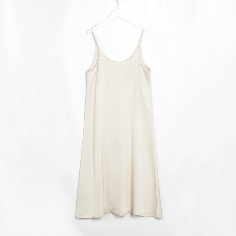 "KIKA" Satin Dresses V-Neck