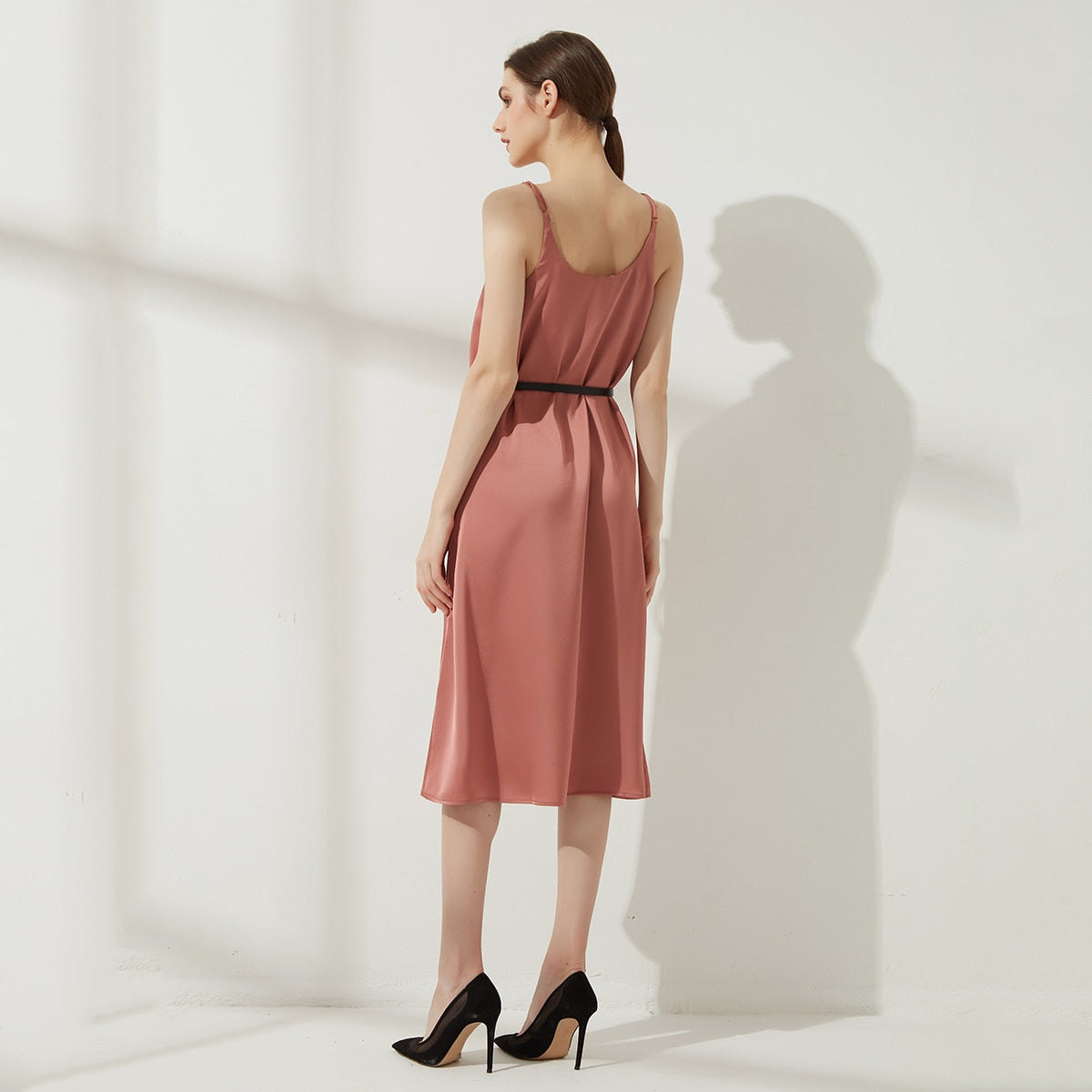 "KIKA" Satin Dresses V-Neck