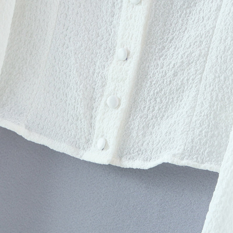 "YOU" Square Collar Blouse