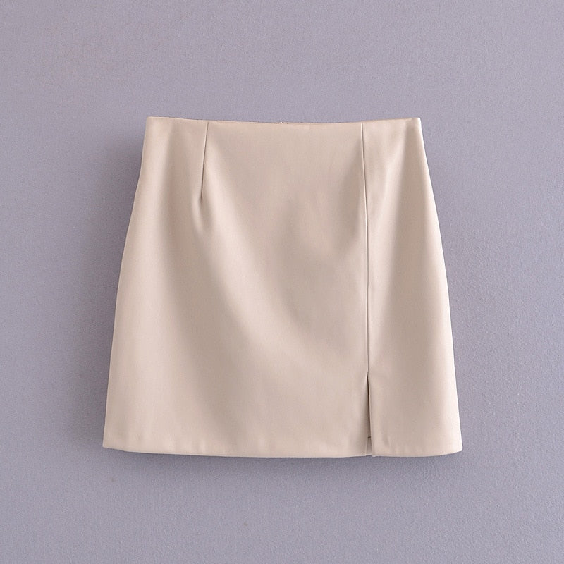 "LOLA" Faux Leather Skirt