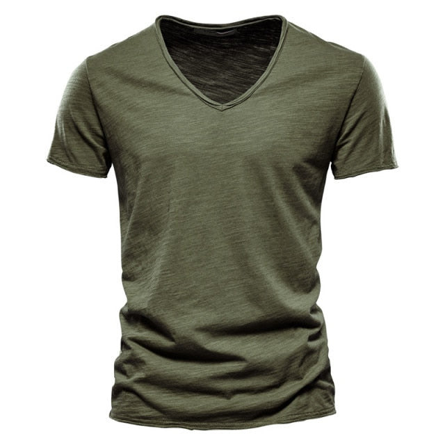 "MOR" V-neck T-shirt