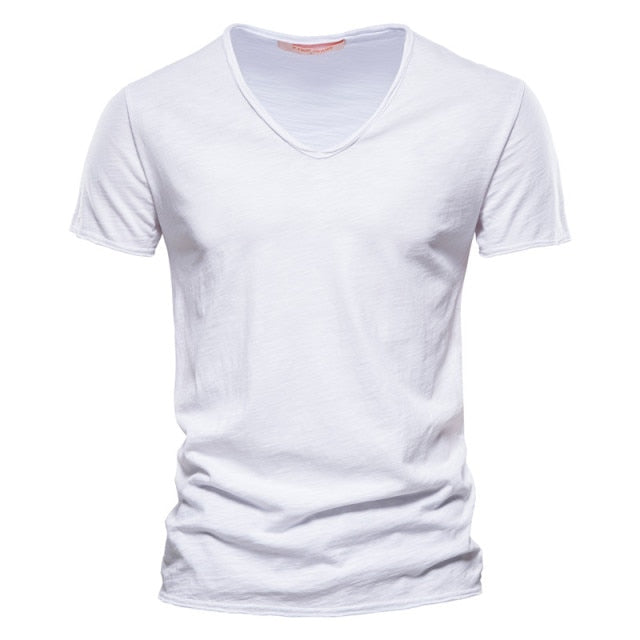 "MOR" V-neck T-shirt