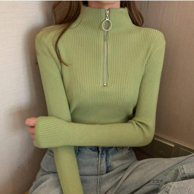 "Monica" High-Neck Sweater